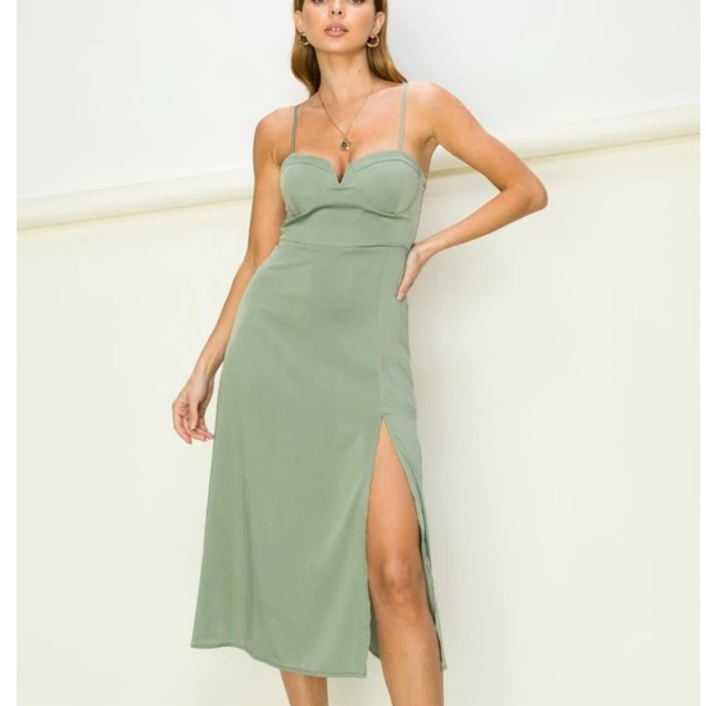 HYFVE Bralette Olive Green Bralette Midi Dress